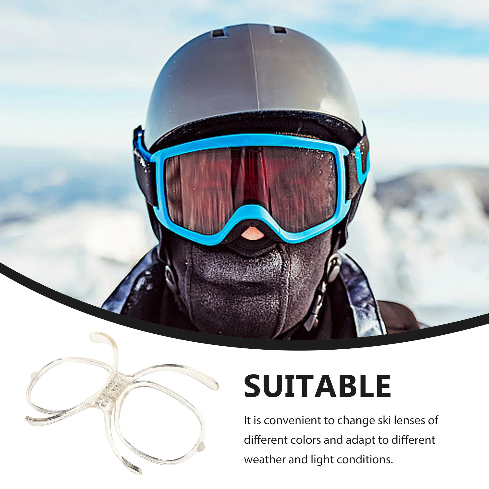 Skis Myopia Frame Goggle Inserts Inner for Snowboard Goggles Plug-in Transparent Optical Adaptor