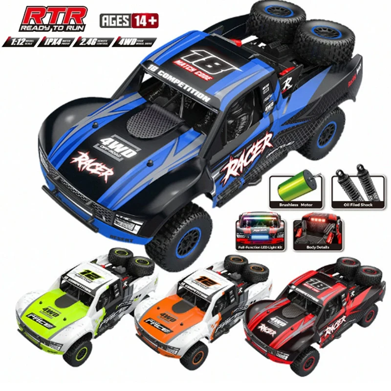 

HB RC Car R1201 1/12 Полностью масштабная 4WD Бесщеточная короткая карта Высокоскоростная 2,4G Автомобиль с дистанционным управлением Игрушечная радиоуправляемая модель для мальчиков для детей Подарки