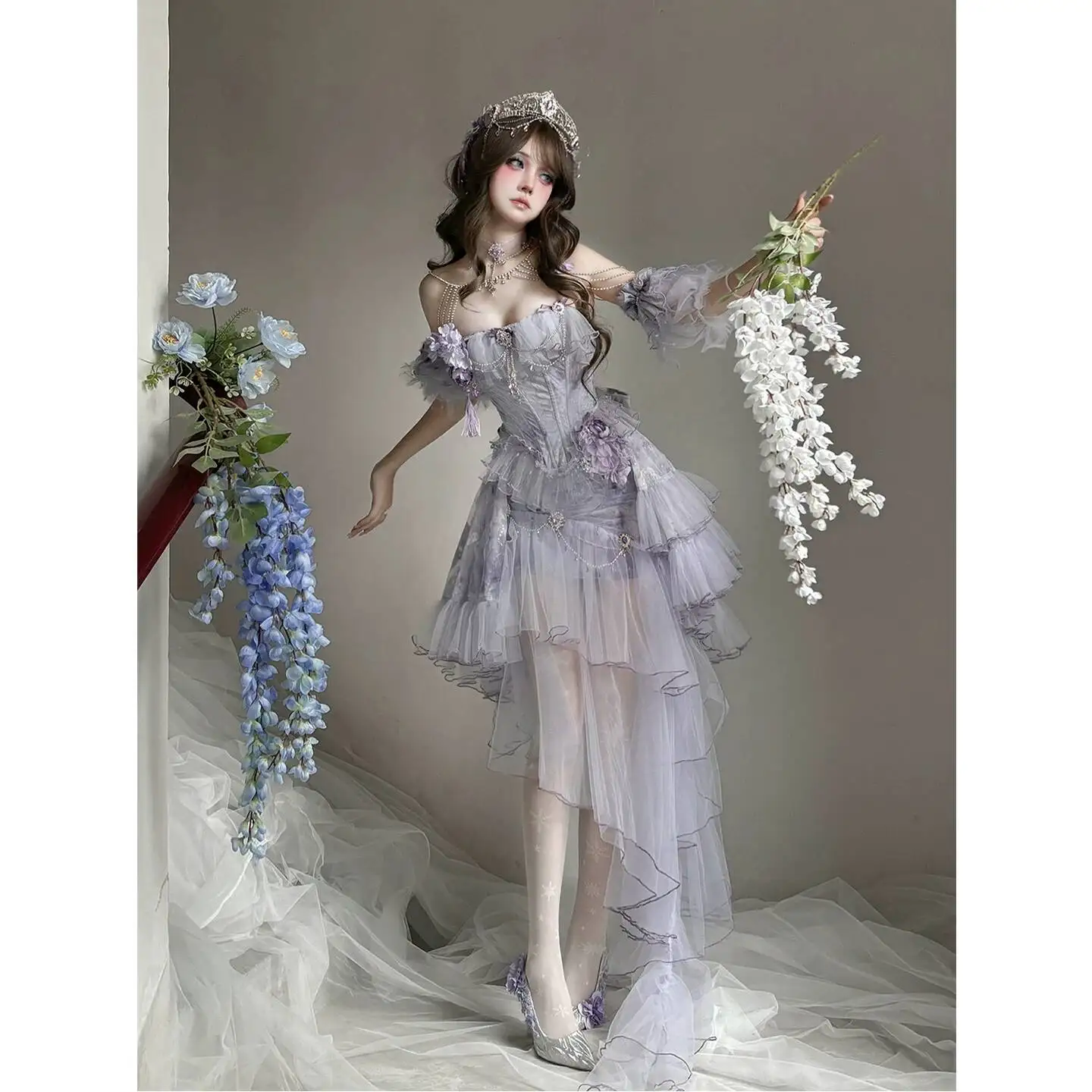 Violet Poetry Fog Lolita Dress Cla Style Princess Dress Adult Ceremony Elegant Dreamy Purple Birthday Party Evening Dress view 2