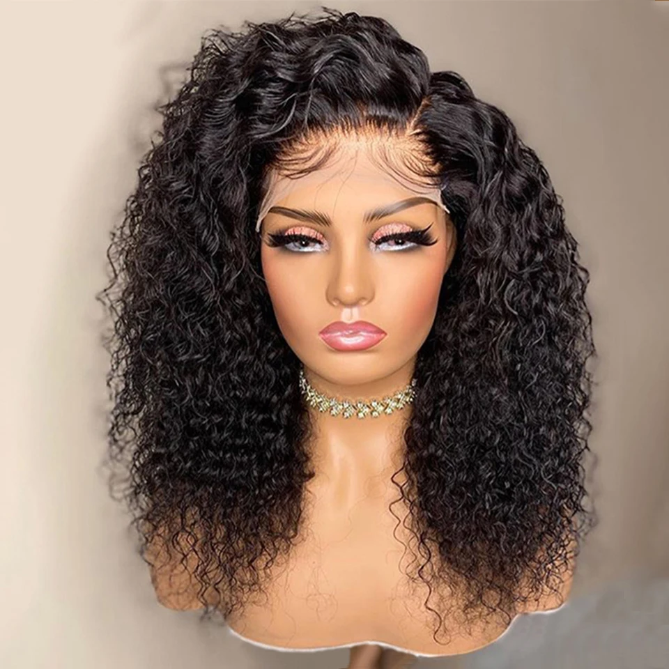 Deep Wave Lace Front Wig Human Hair HD Transparent Guleless Lace Frontal Human Hair Wig Deep Curly Human Hair Wigs for Women