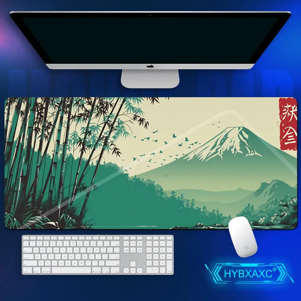 

HYBXAXC Japanese Bamboo Forest Landscape Mouse Pad, Large Gaming Mouse Pad, Precision Stitched Edge, Suitable for Office Use