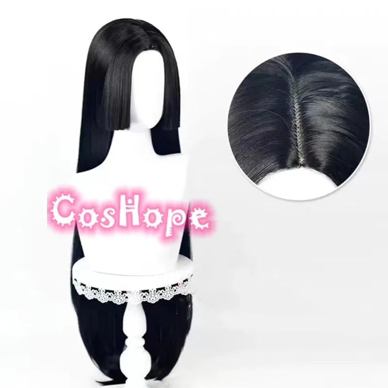 Boa Hancock Wig Hitam Lurus Panjang 100Cm Wanita Cosplay Anime Wig Sintetis Tahan Panas