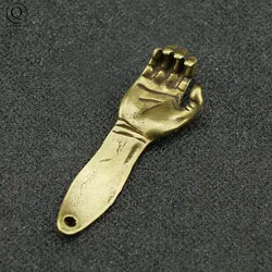 Retro Brass Hand Arm Keychains Lanyard Pendant Creative Metal Bottle Opener Men Car Key Ring Waist Hangings Charms Jewelry Gifts