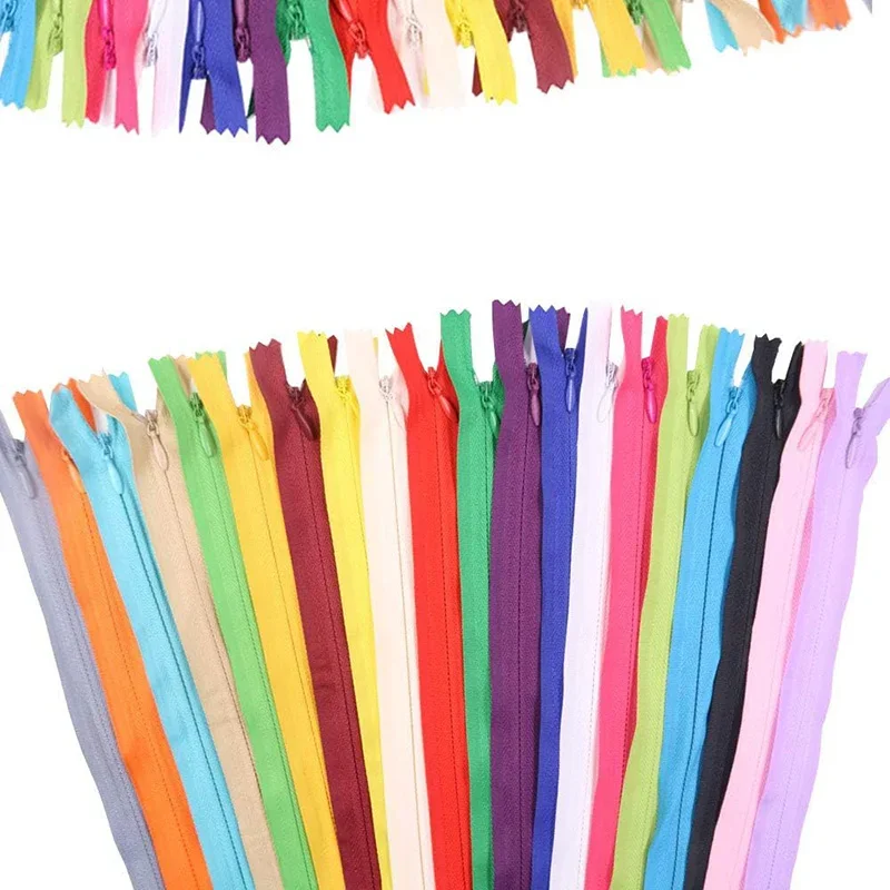 10pcs Invisible Zippers Nylon Coil Bulk Mixed Zipper For DIY Crafts Tailor Handcraft Sewing Accessories 28/35/40/45/50/55/60cm