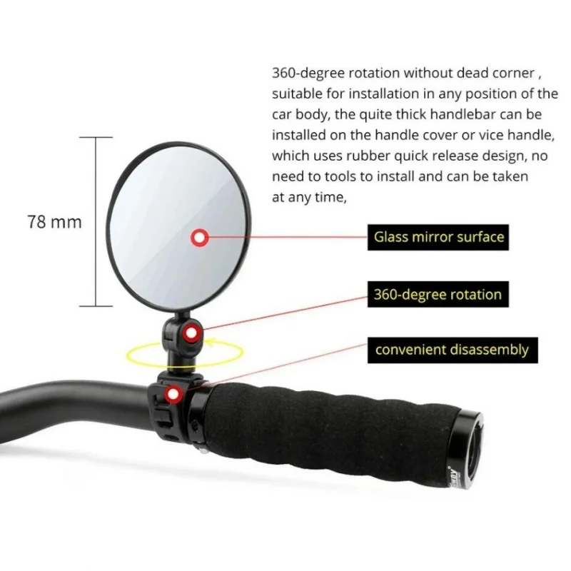 1PC Electric Scooter Rearview Mirror Bicycle Rear Mirrors for Pro Qicycle Bike Electric Scooter Accessories