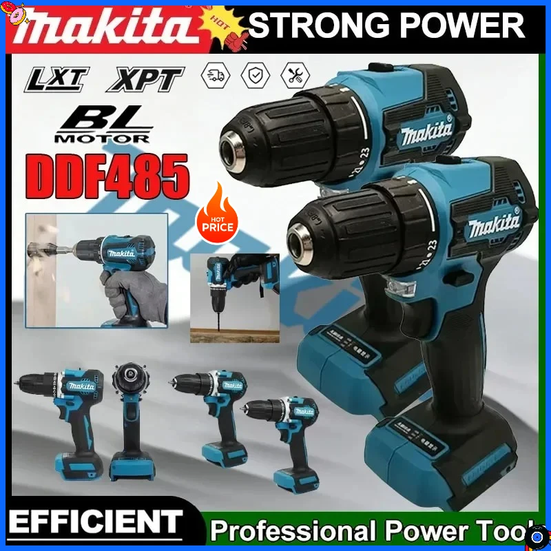 Makita DDF485 10MM LXT Compact Cordless Tool Multi-function Screwdriver Impact Brushless Drive 18V Rechargeable Brushless Drill