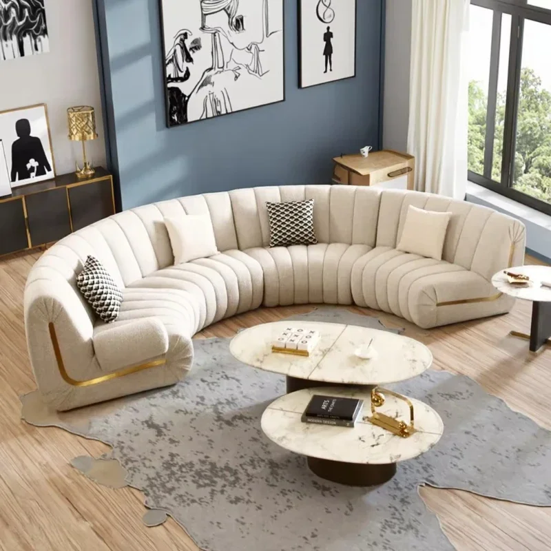 

Modern Stainless Steel Decorative Combination Sofa Tufted Velvet Upholstery Modular Sofa