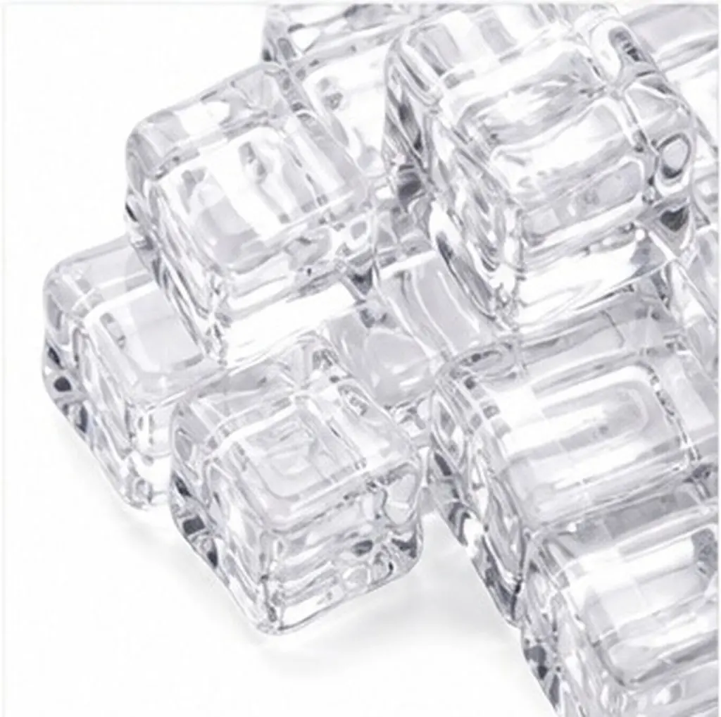 130Pcs Simulated Ice Cubes Clear Acrylic Decorative Faux Ice Cubes for Photography Vase Fillers Table Scatter Party Decoration