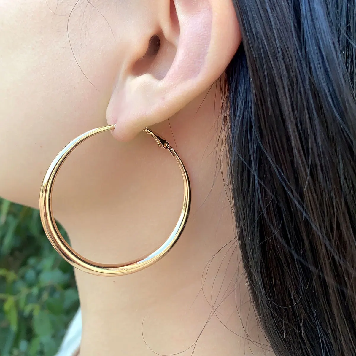 New Chunky Metal Big Hoop Earrings For Women Punk Round Statement Earrings Hoops Thick Fashion Jewelry Femme Boucles d\'oreilles