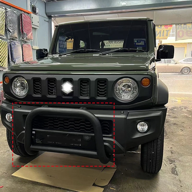 Paraurti anteriore in acciaio nero Bull Bar Guard protezione protettiva in acciaio paraurti griglia per Suzuki Jimny JB64 Sierra JB74W 2019 2024