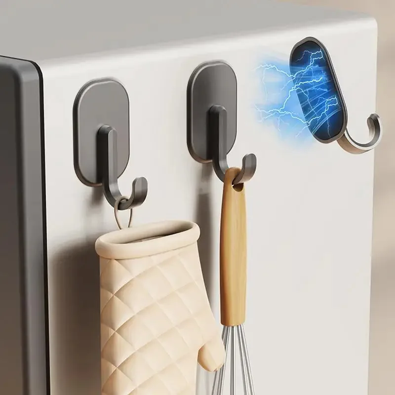 

Магнитные крючки без дрели, вешалки для дверей холодильника, задний крючок для бытовой двери, многофункциональный утолщенный, сильный всасывающий, многоразовый