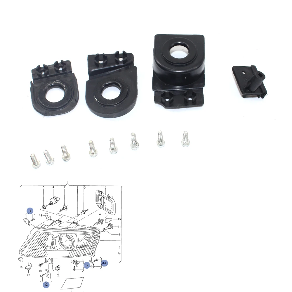 

Plastic Left Headlight Headlamp Tab Repair Kits fit for Audi A6 S6 RS6 C6 05-12 4F0998121