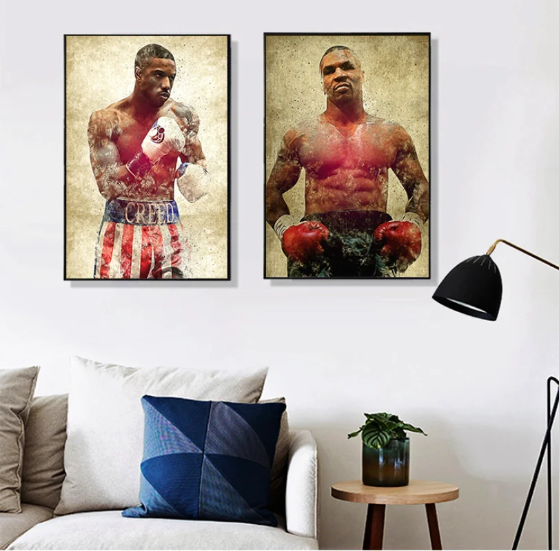 Boxing Legend Figures Abstract Posters, Mike Tyson, Nate Diaz Canvas Painting, Print Wall Art, Inspirational Photos, Room Home D