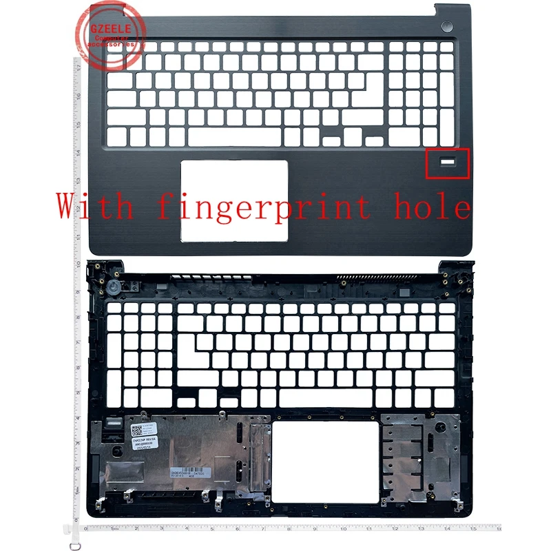 New Case For Dell Vostro 15 5568 15-5568 V5568 Palmrest Upper Cover With Fingerprint Hole FCN57 0FCN57/Bottom Base JD9FG 0JD9FG