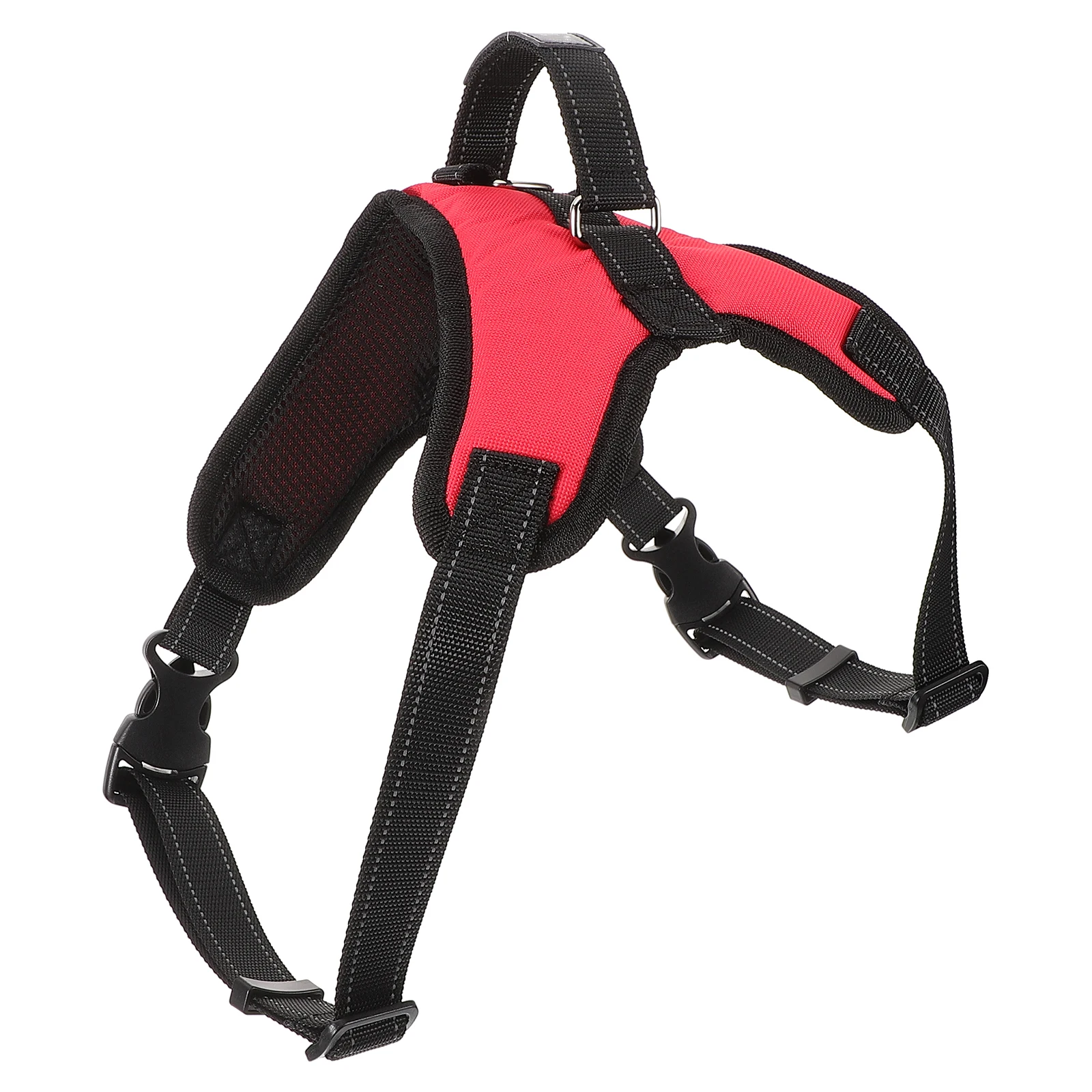 

Durable Oxford Cloth Dog Harness for Medium Large Puppy Quick Release Buckle Steel D Ring Walking Accessories Size L Red