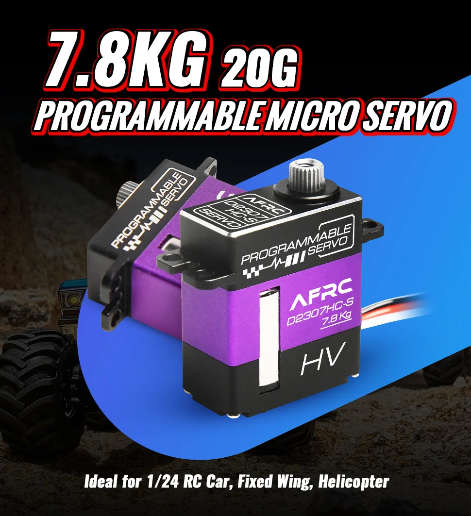 AFRC D2307HC-S 7.8kg 20g HV Programmeerbare Digitale Servo Coreless Motor Metalen Tandwielen Voor RC Auto Vliegtuig Helikopter DIY Upgraden