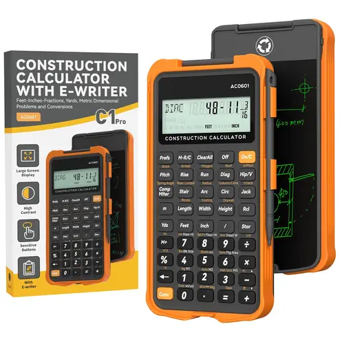 Calculadora de construcción con tableta de escritura Calculadora de ingeniería ROATEE industrial y científica para contratista Bolsillo de hormigón