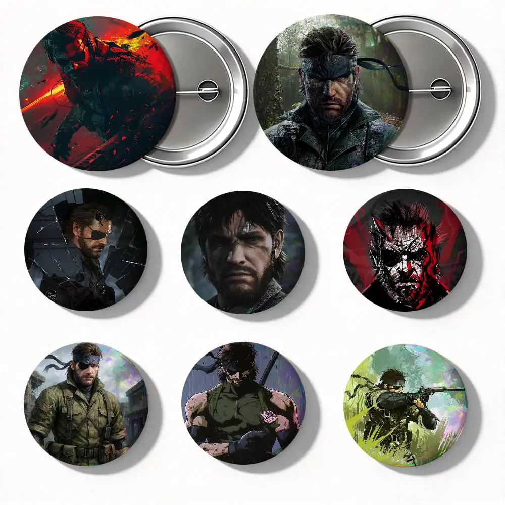 Game Metal Gear Solid Round Badge Lapel Pin Backpack Clothing Jewelry Accessories Gift Brooch
