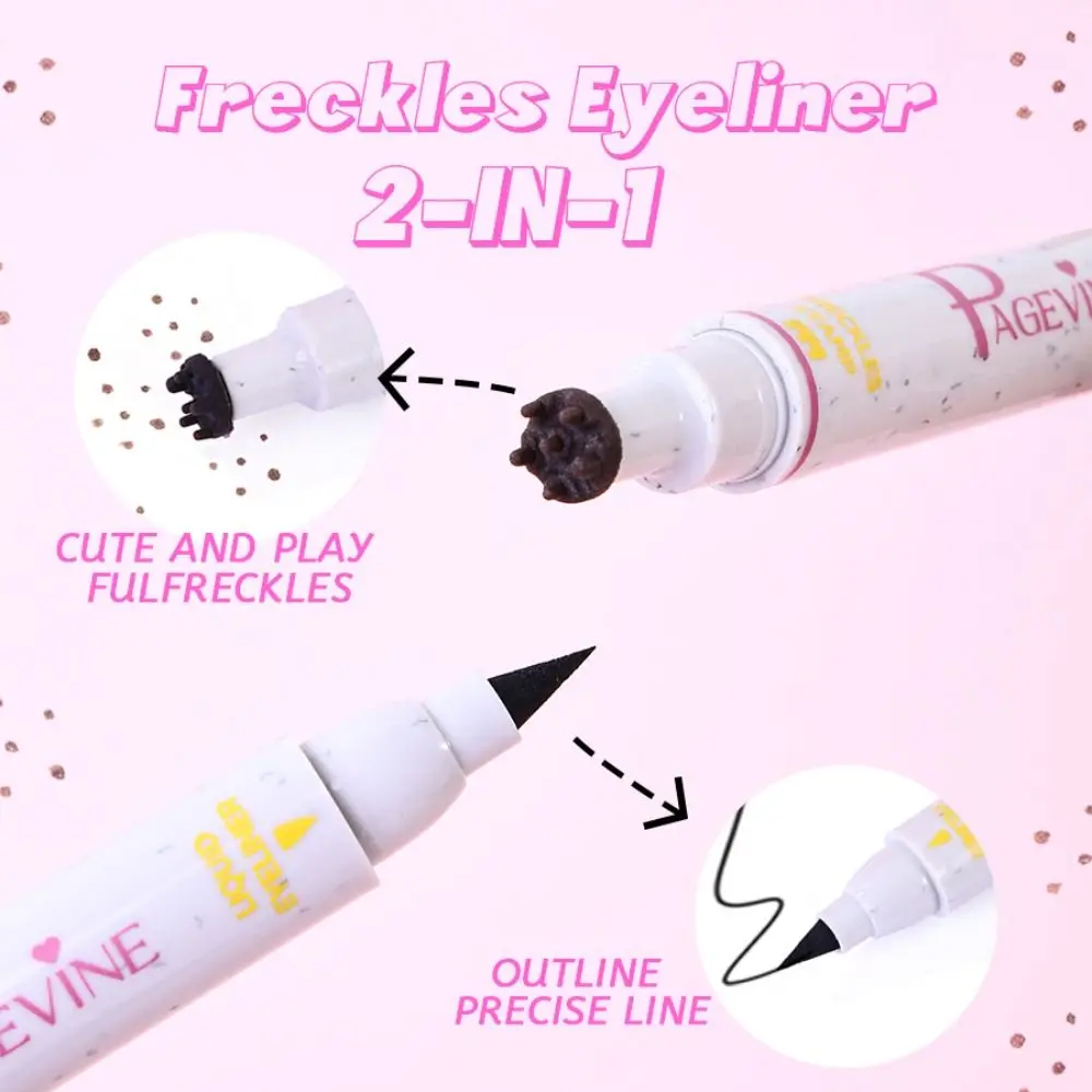 High Quality Waterproof Faux Freckle Stamp Fast-drying Smudge-proof Freckle Pen Double Head Natural Eyeliner