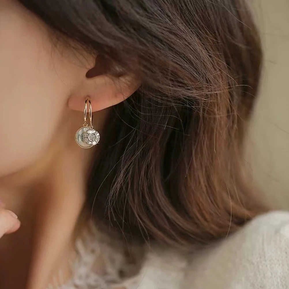 

Shell Round Earrings Fashion Color Lightweight Safe Women Hoop Trendy Accessories Party Beach Ear Jewelries Gifts