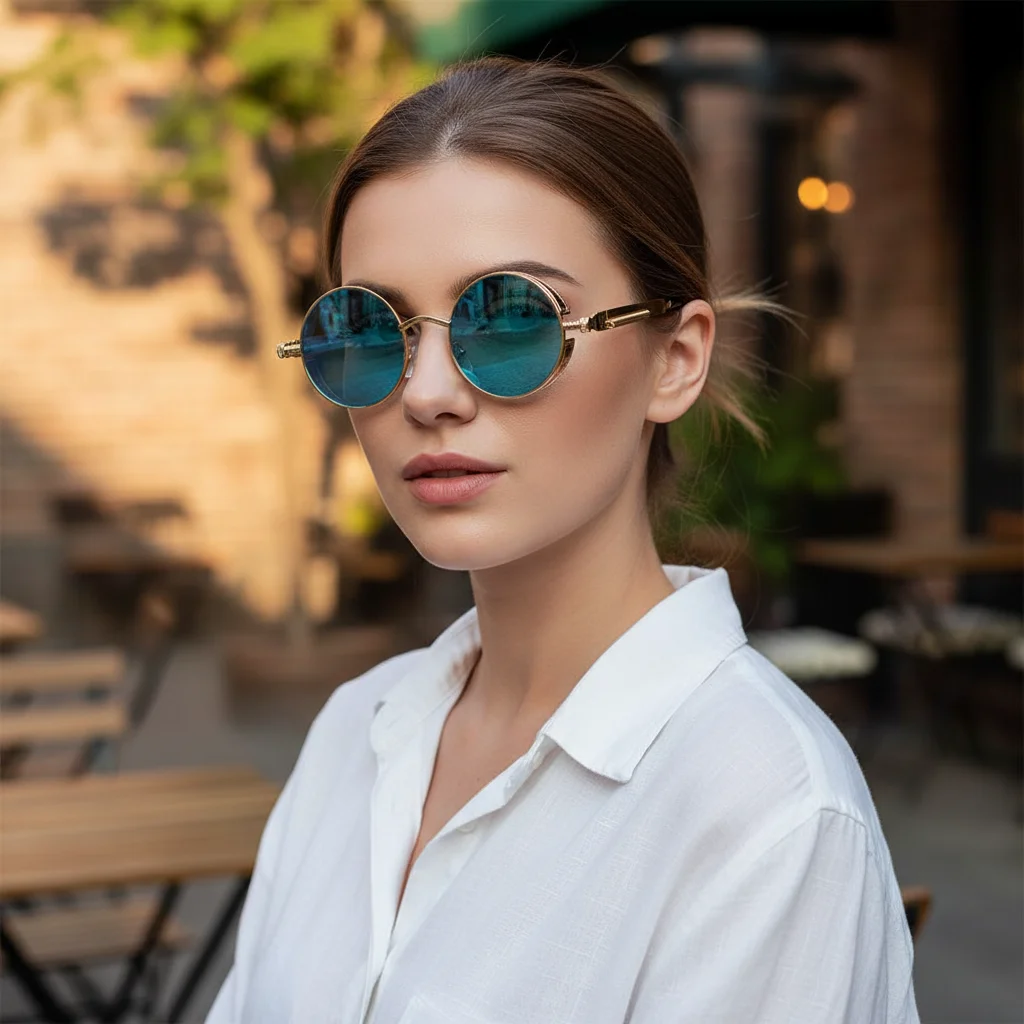 

Женские и мужские круглые солнцезащитные очки в металлической оправе в стиле стимпанк, защита UV400, готические солнцезащитные очки, очки