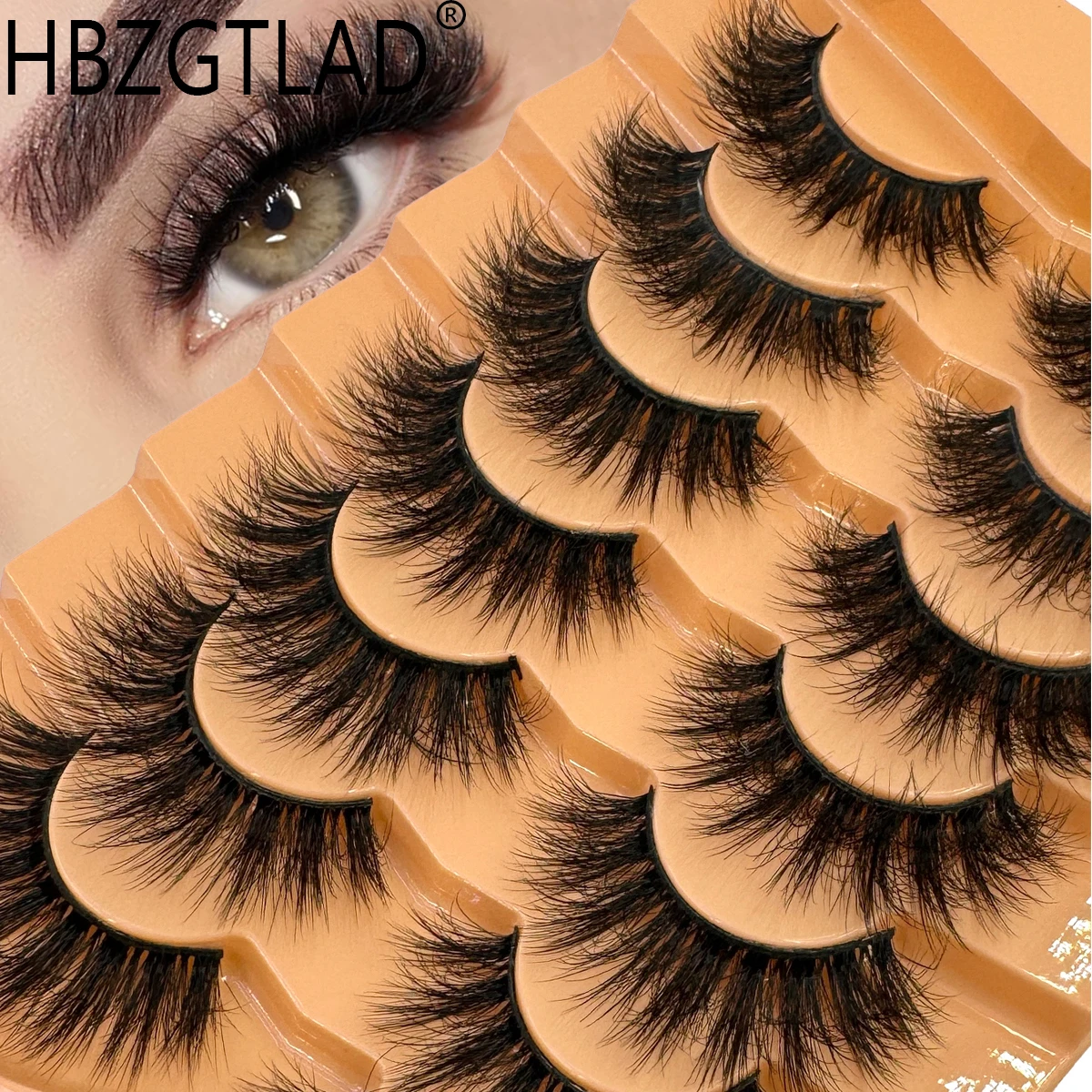 HBZGTLAD 新しい 7 ペア 9D ふわふわ厚い希少なつけまつげミンクヘア手作りセクシーなフェスティバル