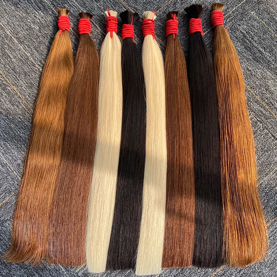 100% Real Virgin Human Hair Bulk Extension 1b 613 Blonde Hair Bulk 10A Weaving For Braiding Unprocessed No Weft Straight Hair