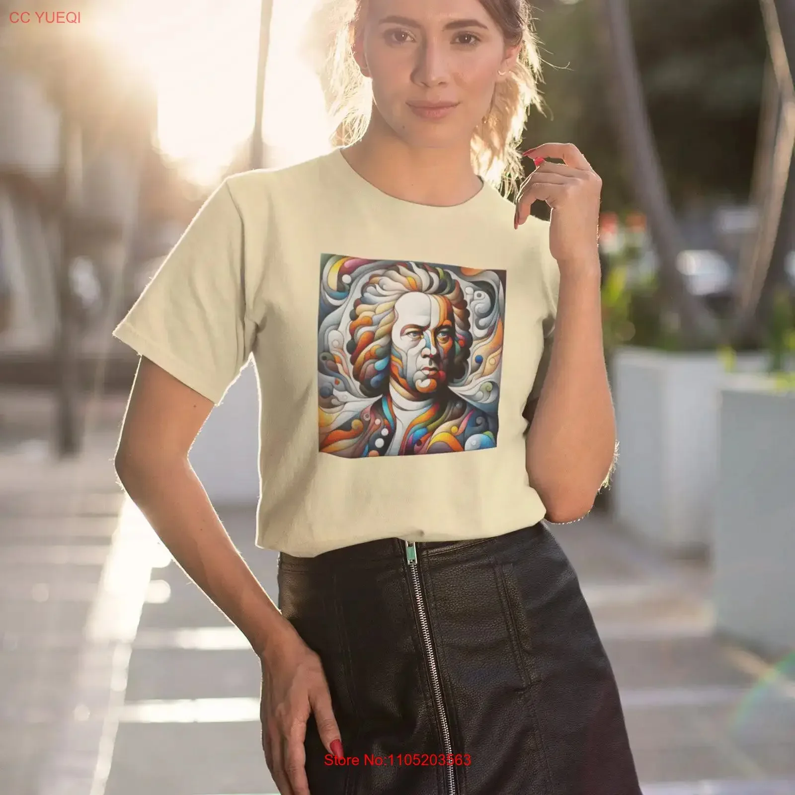 Johann Sebastian Bach Composer Crewneck T shirt JS Music Teach Student  vintage Washed Slightly Stylish graphic Breathable