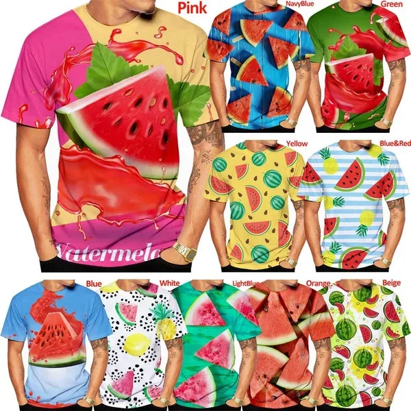 Men/Women Short Sleeve T Shirt Watermelon Seed Fruit T Shirt