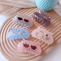 Muweordy Cute Cat Animal Acrylic Crab Hair Clip Shark Hair Claw for Women Girls Personality Barrettes Hair Clip Hair Accessories