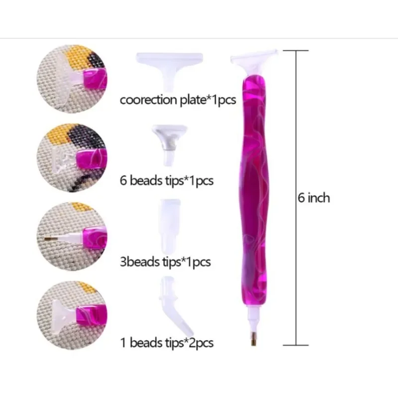 Painting Pen Resin Point Drill Pen Replaceable Metal Point Drill Pen Head Cross Stitch Diamond Painting Accessories