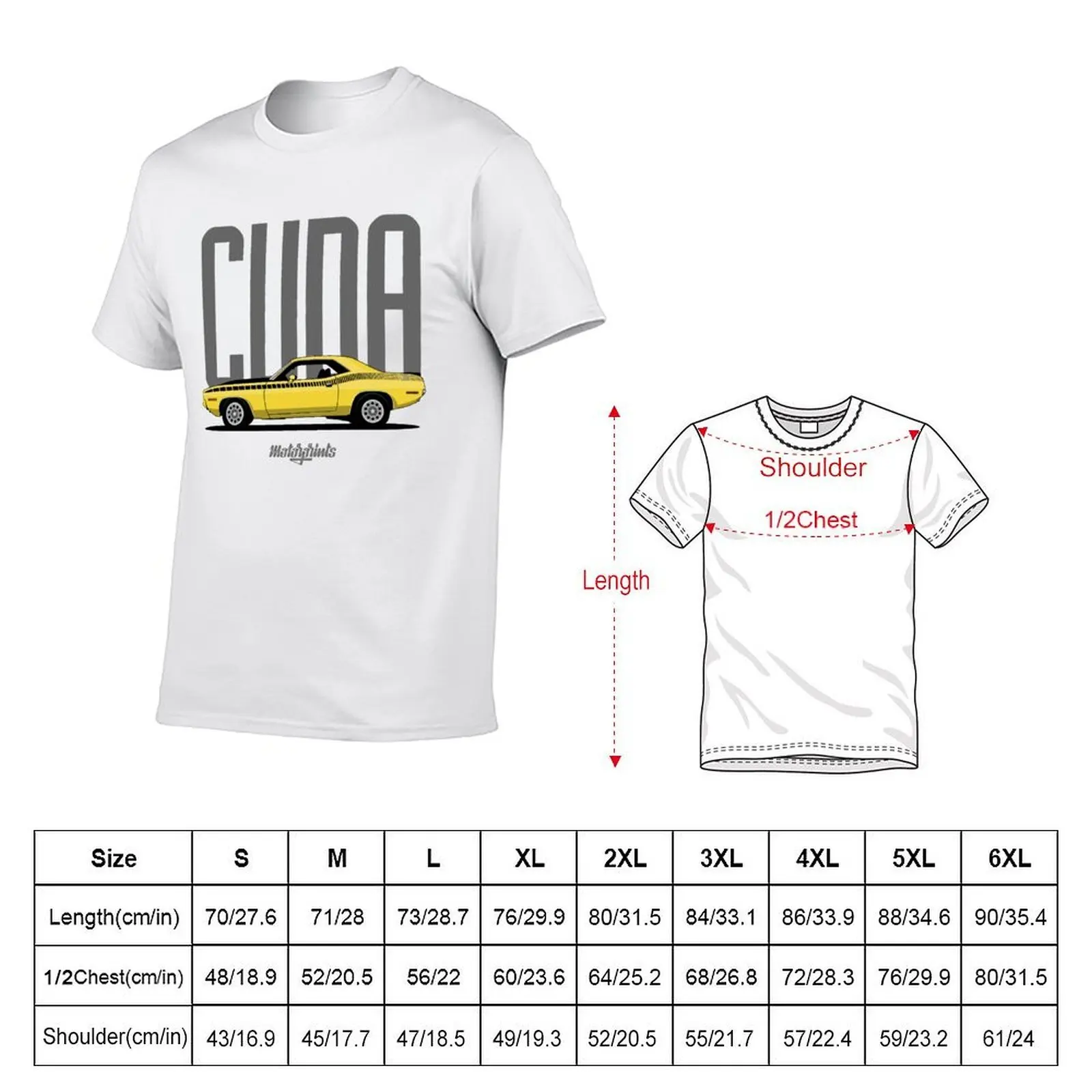 American Legend Cuda (yellow) T-Shirt t shirts for man graphic funny essential t shirt T-Shirt