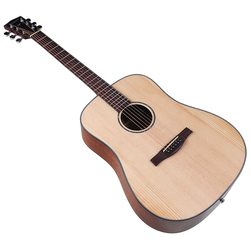 Solid Wood Top 41 Inch Acoustic Guitar 6 Strings Folk Guitar High Gloss Sapele Body Music Instruments Fast Deliver