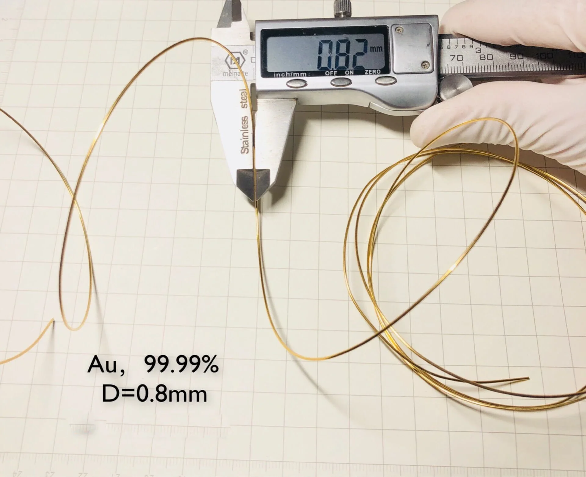 1cm/5cm /10cm Diameter 0.8 gold wire pure gold wire  high purity gold wire Au 99.99