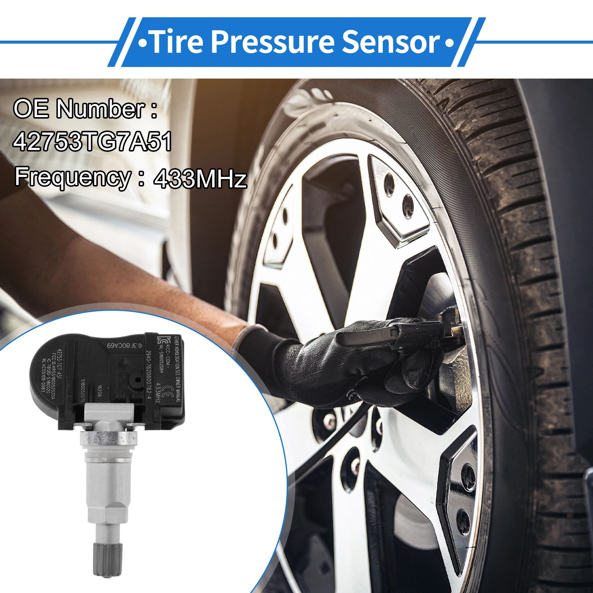 مستشعر ضغط الإطارات Motoforti مستشعر TPMS رقم 42753TG7A51 لهوندا بايلوت 2016-2017