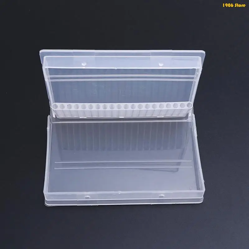 U1JB Tragbare transparente Acryl 20 Loch Bohrer Box Kunststoff Display Container