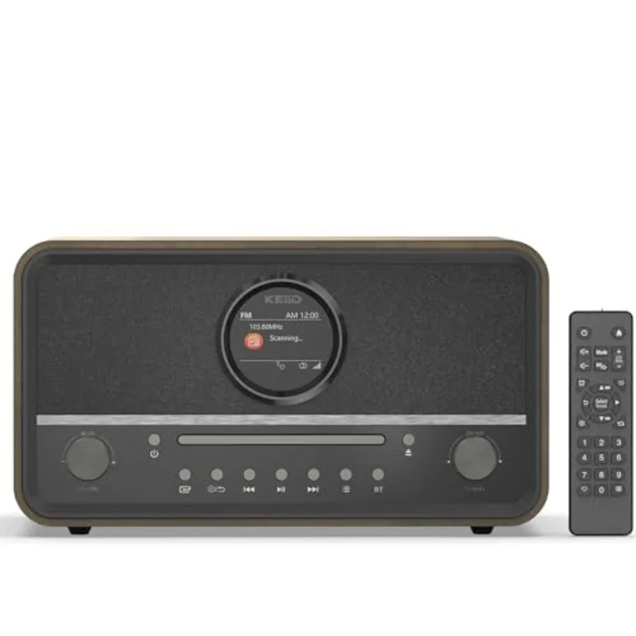 

Компактный радиоприемник-CD-плеер с динамиками, стереосистема Bluetooth в стиле арт-деко для дома, LED-дисплей, воспроизведение через USB, AUX, разъем для наушников 3,5 мм