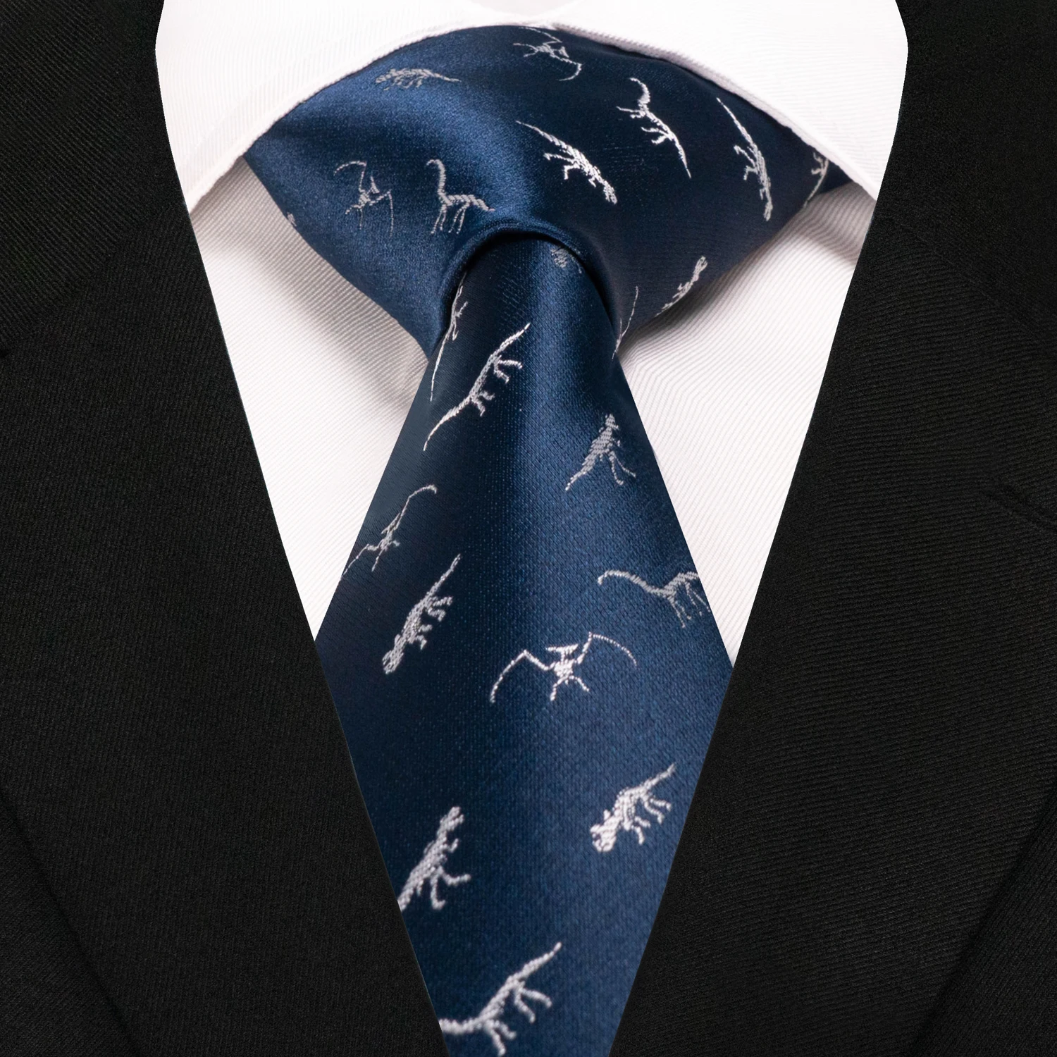 Novità Cravatta animale per uomo Personalità Cravatta intrecciata in seta Dinosauro Lumaca Volpe Fenicottero Regalo accessorio per matrimonio per feste di moda