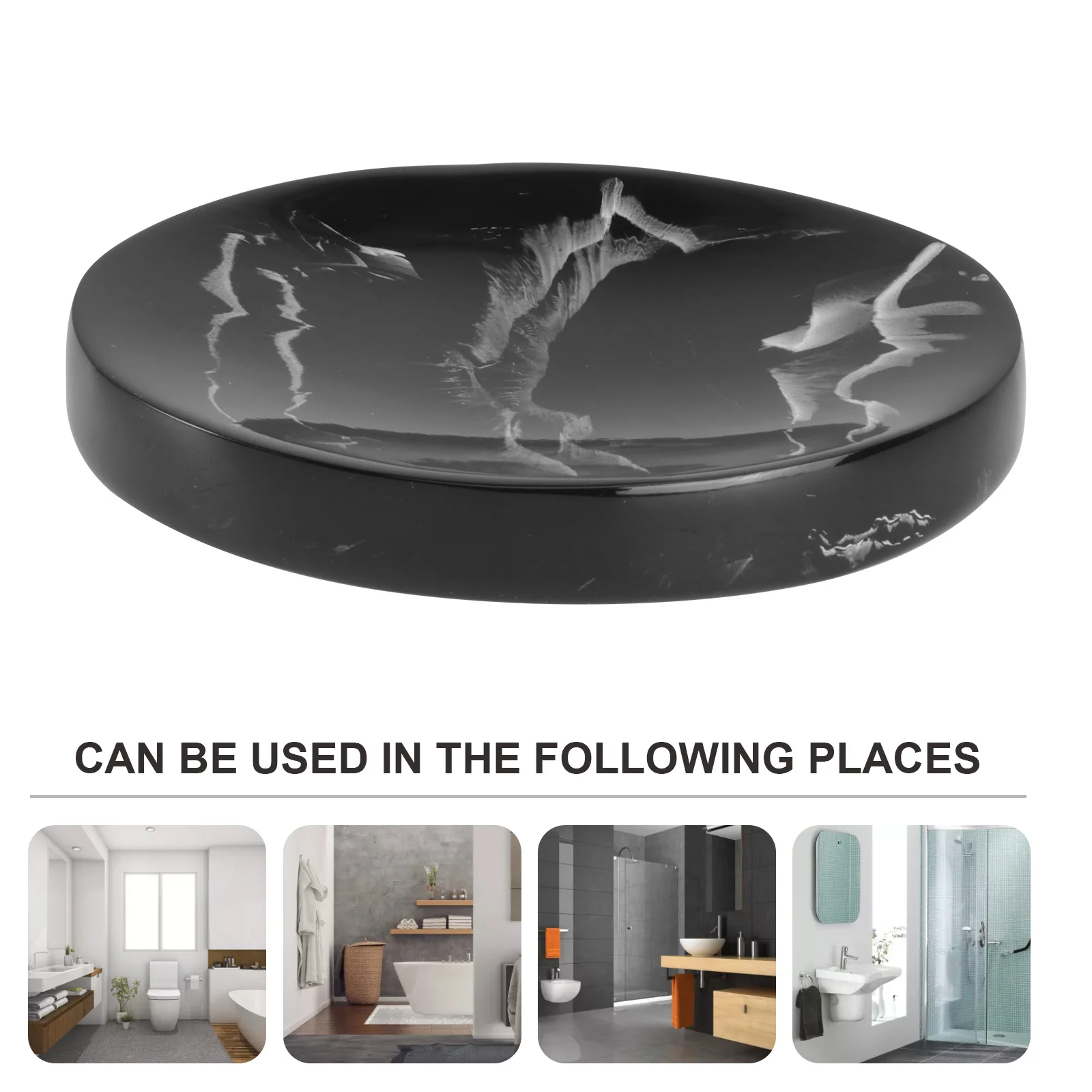

1Pcs Marble Pattern Soap Dish Resin Waterproof Scratch Proof Non Slip Soap Tray for Bathroom Kitchen Shower Decorative Storage