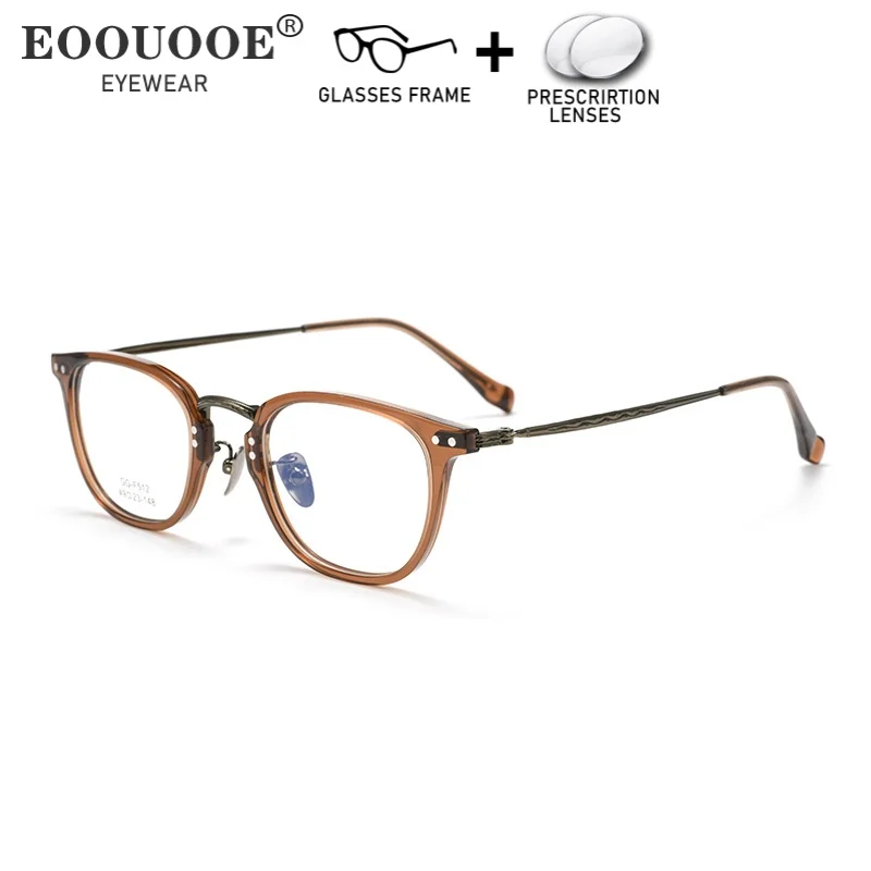 Casual Eyewear Acetate Titanium Optical Glasses Men Women Prescription Lenses Progressive Myopia Eyeglasses Anti Reflection