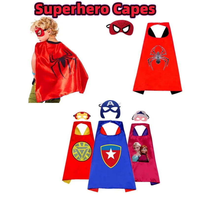 어린이용 슈퍼히어로 망토 3-10세 소년 선물 소년 만화 코스튬 파티 용품 부활절 선물 신기한 액세서리