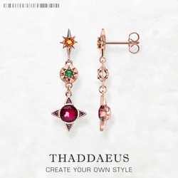 Earrings Colourful Lucky Symbols Playful Vintage Gift For Women High Quality Rose Gold Color 925 Sterling Silver Fine Jewelry