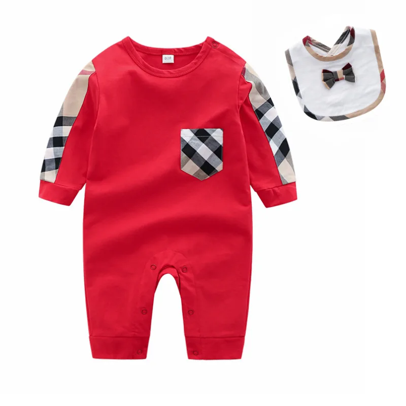 Baby Romper Newborn Baby Boys Girls Clothes British Style Cotton Infant Jumpsuit Toddler Kids Clothing Overalls