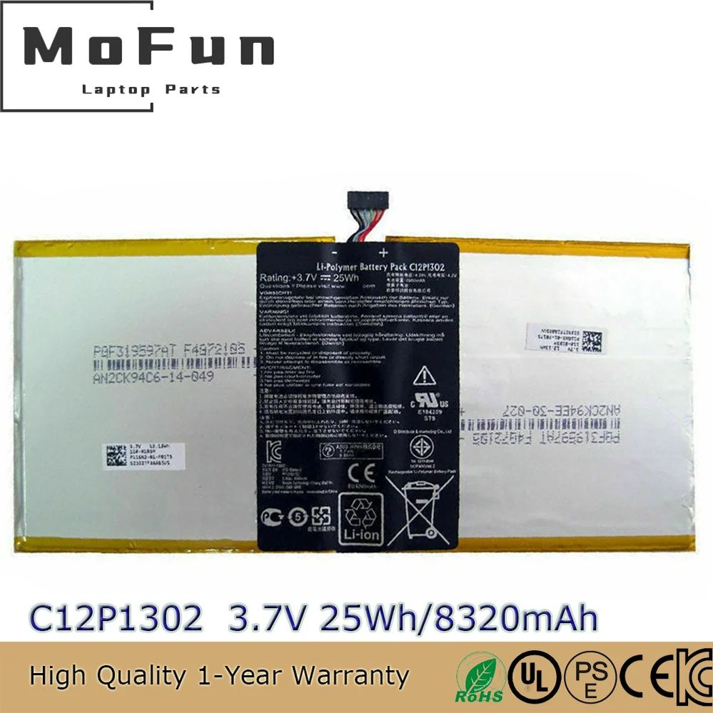 

Оригинальный новый аккумулятор для ноутбука C12P1302 3,7 В 25 Втч для Asus MeMo Pad 10 K005 C12P1301 ME302KL Tablet