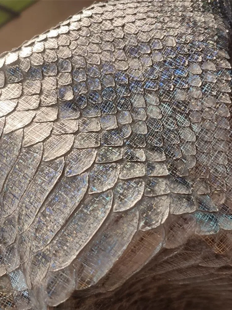 محفظة جديدة ملحقة ذاتية الصنع مادة جلد الثعبان بالليزر الملونة قطعة جلدية أصلية ناعمة من نسيج الجلود #2