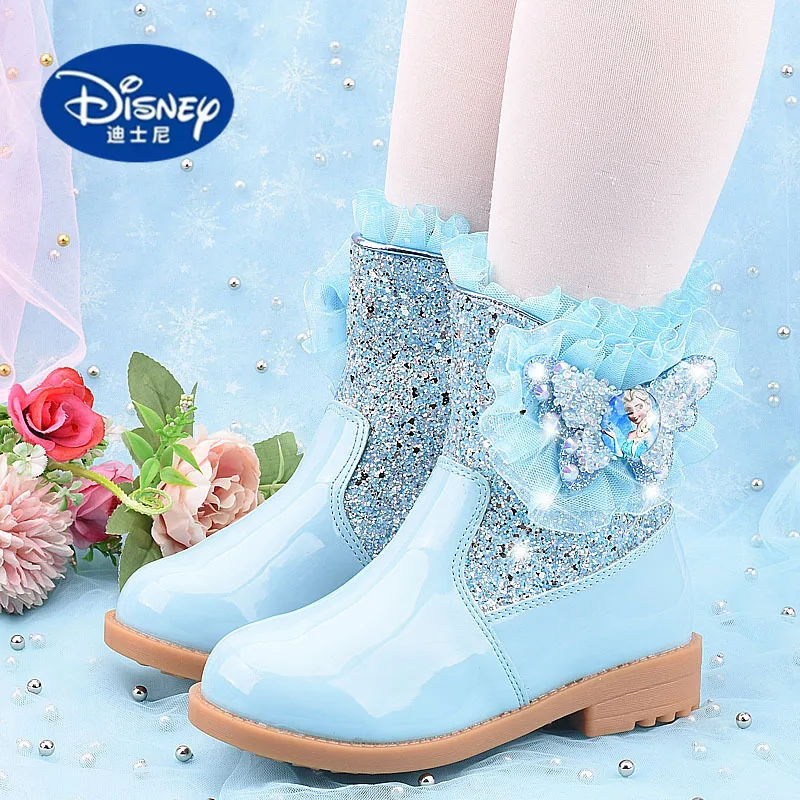 

Disney Elsa Princess Martin Boots 2025 - Mid-Cute Ankle Boots for Girls
