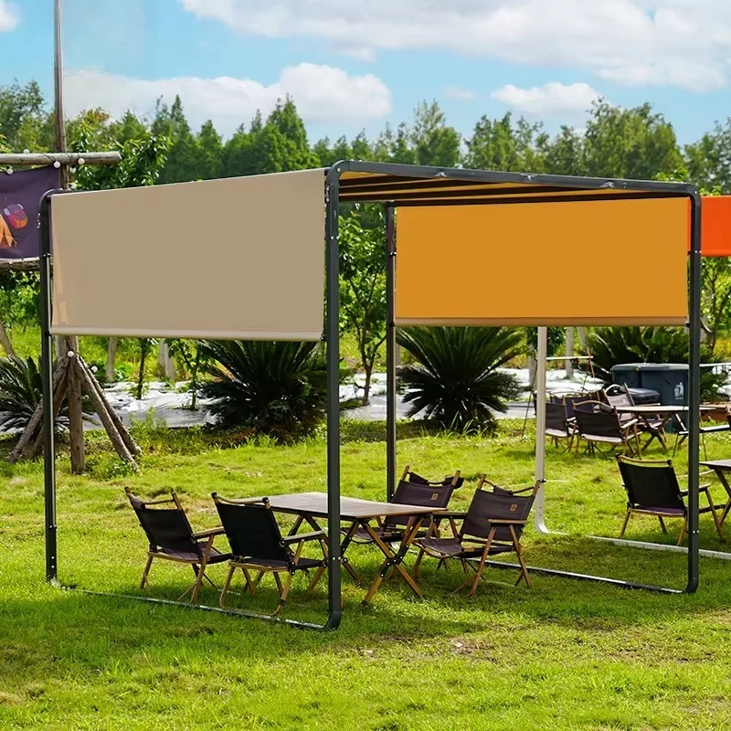 Picture 7: Any Size Custom Rounded Edge Safe Aluminum Gazebo Thick Alloy Frame Adjustable Side Shades UV Resistant Backyard Leisure Canopy