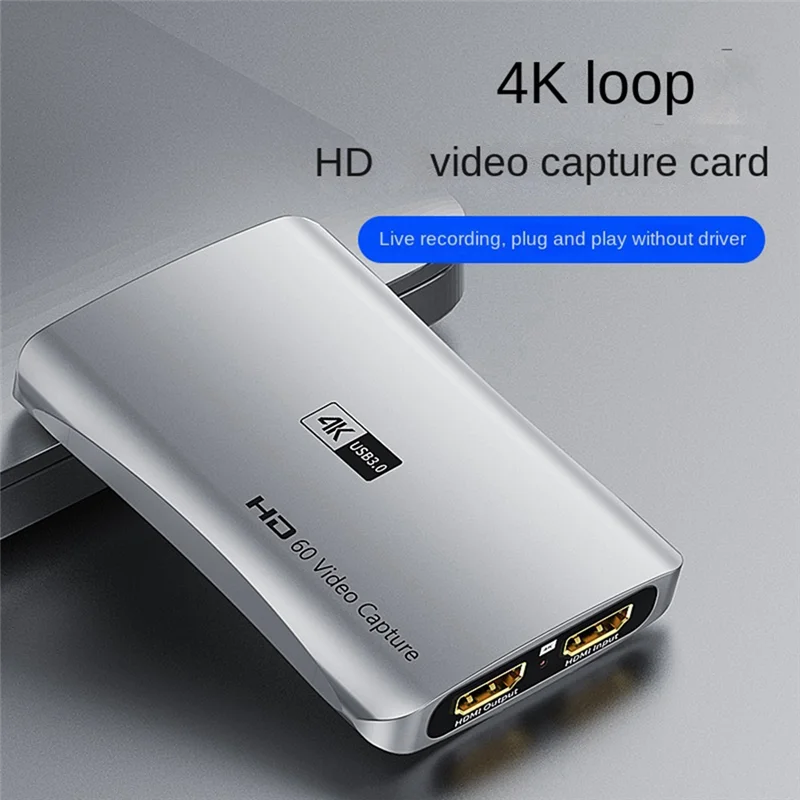 ABEP-1080P 4K HDMI-Compatible Video Capture Card USB 3.01080P 60FPS HD Video Capture Card Live Recording Capture Card