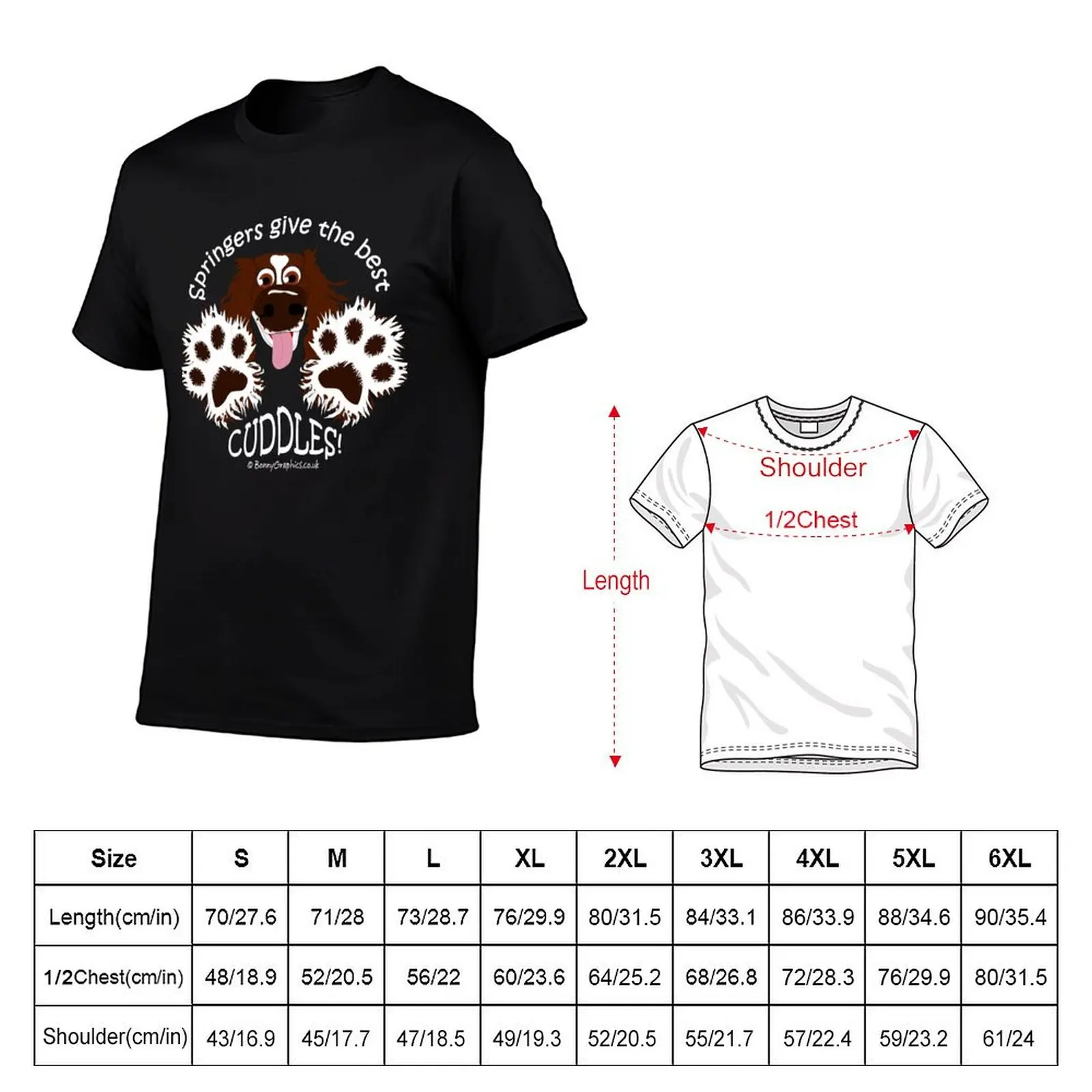 Best cuddles springer spaniel liver white T-Shirt summer top customizeds new edition clothing for men