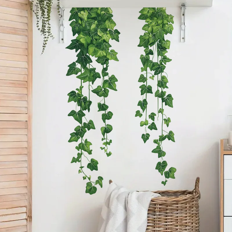 

Green Plant Vine Home Bedroom Living Room Background Wall Decoration Wall Sticker Simulation Sticker Self-Adhesive Removable